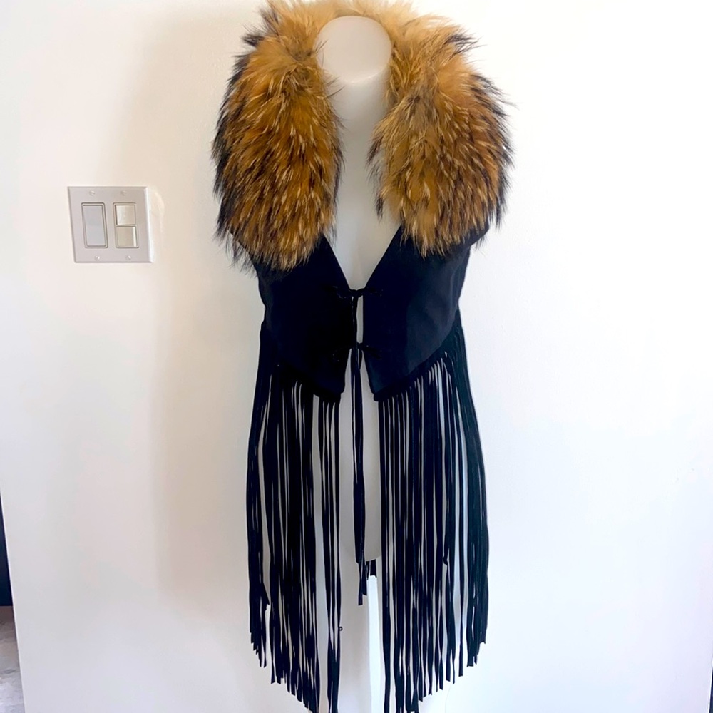 VTG Genuine Fox Fur & Suede Vest